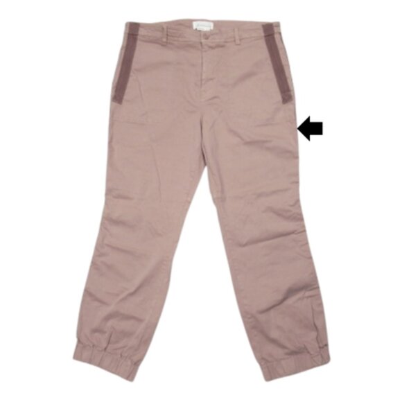 Anthropologie The Richie Striped Slim Jogger Mauve 14 - Picture 12 of 13